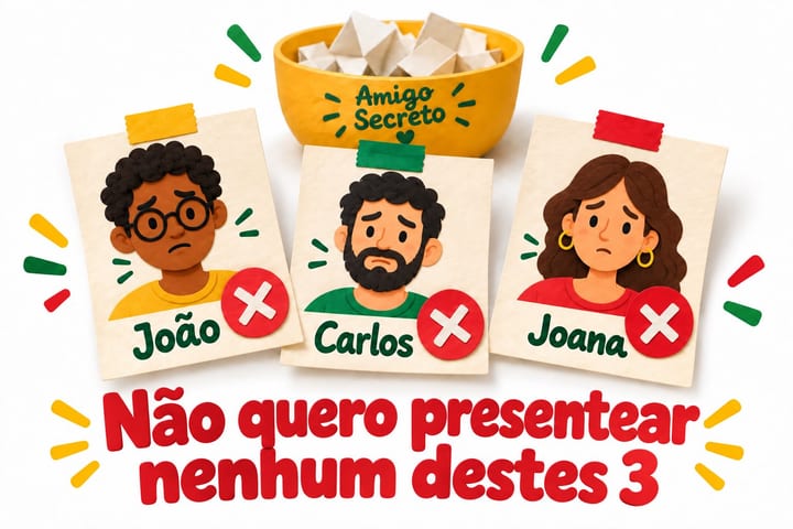 Não quero presentear nenhum destes 3